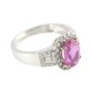 Image 3 : 2.94 TCW 14K GOLD PINK SAPPHIRE OVAL & DIAMOND RING