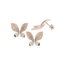 0.72 TCW 14K GOLD DIAMOND BUTTERFLY STUD EARRING