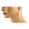 Image 2 : 1.23 TCW MAMMOTH  & DIAMOND WING SHAPE EARRING 18K GOLD