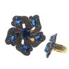Image 1 : 9.65 TCW KYANITE & DIAMOND RING 14K GOLD & SILVER