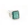 Image 2 : 10.78 TCW EMERALD & DIAMOND  WHITE GOLD RING 18K