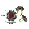 Image 1 : 1.76 TCW RUBY, EMERALD & DIAMOND RING 14K  GOLD & SILVER