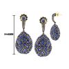 Image 1 : 28.94 TCW Kyanite & DIAMOND EARRING 18K  GOLD & SILVER