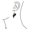 Image 2 : 4.99 TCW 18K GOLD Jet BlacK , BLUE SAPPHIRE  & DIAMOND WING EARRING