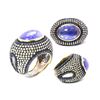 Image 1 : 15.43 TCW TANZANITE, BLUE SAPPHIRE & DIAMOND RING 14K  GOLD & SILVER
