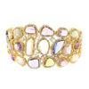 Image 2 : 85.10 TCW MULTI COLOR SAPPHIRE & DIAMOND 18K GOLD  BRACELET