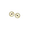 Image 1 : 2.19 TCW 18K GOLD BLACK & WHITE DIAMOND ROUND STUD EARRING