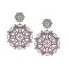 Image 1 : 13.04 TCW RUBY & DIAMOND DESIGNER EARRING 14K  GOLD & SILVER