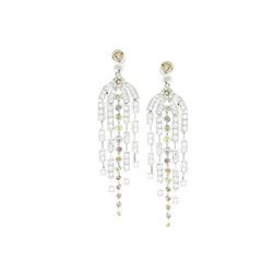 2.81 TCW 18K GOLD WHITE & FANCY DIAMOND EARRING