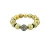 Image 1 : 2.05 TCW SOUTH SEA PEARL  & ROSE CUT DIAMOND BEAD STRETCH BRACELET over 0.925 Silver