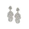 Image 1 : 3.30 TCW DIAMOND DESIGNER EARRING 14K  GOLD & SILVER