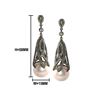 Image 1 : 1.76 TCW Fresh Water PEARL & DIAMOND EARRING 14K  GOLD & SILVER