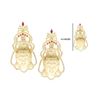 Image 1 : 1.66  TCW 18K GOLD MAMMOTH  & DIAMOND BUDDHA EARRING