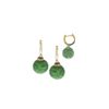 Image 1 : 21.55 TCW INVISIBLE Tsavorite & DIAMOND EARRING 18K  GOLD & SILVER