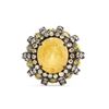 Image 2 : 8.59 TCW YELLOW SAPPHIRE & DIAMOND RING 18K  GOLD & SILVER