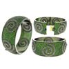 Image 1 : 25.01 TCW CHROME DIOPSIDE & DIAMOND CUFF BANGLE 14K  GOLD & SILVER