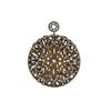 Image 2 : 5.26 TCW Wood & DIAMOND ROUND EARRING 14K  GOLD & SILVER