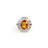 Image 1 : 6.23 TCW 14K GOLD ORANGE SAPPHIRE & DIAMOND RING