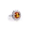 Image 2 : 6.23 TCW 14K GOLD ORANGE SAPPHIRE & DIAMOND RING