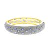 Image 2 : 21.30 TCW BLUE SAPPHIRE & DIAMOND ROUND BANGLE 0.925 Silver