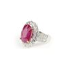 Image 2 : 10.42 TCW 14K GOLD OVAL RUBY & DIAMOND RING