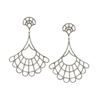 Image 1 : 4.15 TCW DIAMOND DESIGNER EARRING 14K  GOLD & SILVER