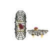 Image 1 : 5.39 TCW WEB SHAPE RUBY & DIAMOND KNUCKLE RING 14K GOLD & SILVER