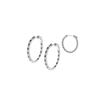 Image 1 : 2.19 TCW 14K GOLD WHITE & BLUE DIAMOND OVAL HOOP EARRING