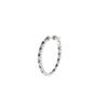 Image 2 : 2.19 TCW 14K GOLD WHITE & BLUE DIAMOND OVAL HOOP EARRING