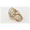 Image 2 : 1.23 TCW 14K GOLD TRI COLOR DIAMOND DESIGNER RING - LQ