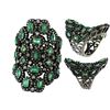 Image 1 : 5.97 TCW EMERALD & DIAMOND DESIGNER RING 14K GOLD & SILVER