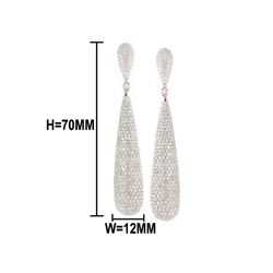 15.64 TCW 18K GOLD DIAMOND LONG DROP EARRING