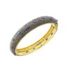 Image 3 : 14.00 TCW BLUE SAPPHIRE  & DIAMOND OVAL BANGLE 0.925 Silver