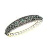 Image 2 : 3.43 TCW EMERALD & DIAMOND BANGLE 18K GOLD & SILVER