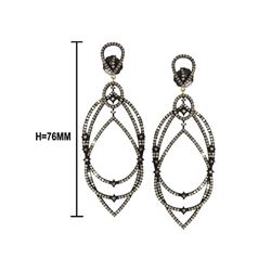 4.39 TCW DIAMOND PAVE DESIGNER EARRING 14K GOLD & SILVER