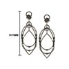 Image 1 : 4.39 TCW DIAMOND PAVE DESIGNER EARRING 14K GOLD & SILVER