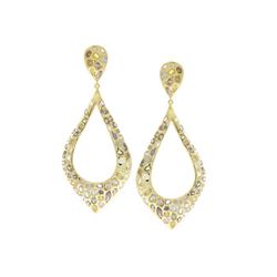 11.45 TCW 18K GOLD FANCY DIAMOND PEAR SHAPE EARRING