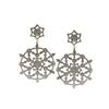 Image 1 : 4.38 TCW DIAMOND DESIGNER EARRING14K GOLD & SILVER