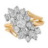Image 2 : 14KT Yellow Gold Diamond Cluster Ring - #183