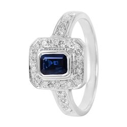 14KT White Gold Sapphire and Diamond Ring - #185