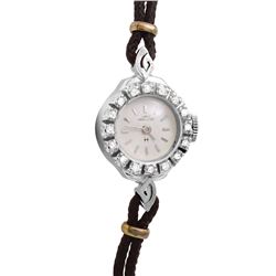 Ladies 14KT White Gold Vintage Diamond Hamilton Watch - #624