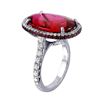 Image 2 : 18KT White Gold Rubellite, Ruby and Diamond Ring - #996