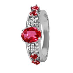 14KT White Gold Tourmaline and Diamond Ring - #387