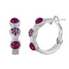 Image 2 : Judith Ripka Sterling Amethyst Hoop Earrings - #1691