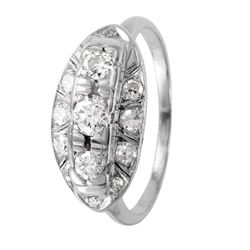 14KT White Gold Vintage Diamond Ring - #1175