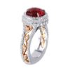 Image 2 : 14KT Rose Gold Custom Made Rubelitte and Diamond Ring - #949