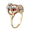 Image 2 : 14KT Yellow Gold Diamond and Ruby Ring - #921