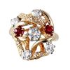 Image 4 : 14KT Yellow Gold Diamond and Ruby Ring - #921