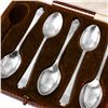 Image 2 : Vintage Sterling Silver Demitasse Five Spoon Set by Designer Walker and Hall Sheffield - #1750