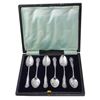 Image 1 : Vintage Set of Six Sterling Silver Demitasse Spoons By Designer H. Fisher & Co. Sheffield Hallmark 1